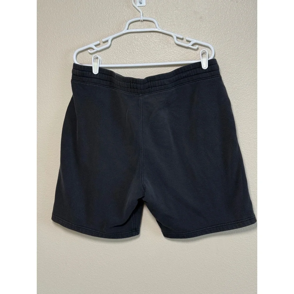 Hollister Men XL Black Fleece Sweat Shorts Drawstring Logo Athletic Loungewear
